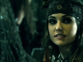 Two Hot Pirate Ladies Perform Kinky Things To A Man In The Bed